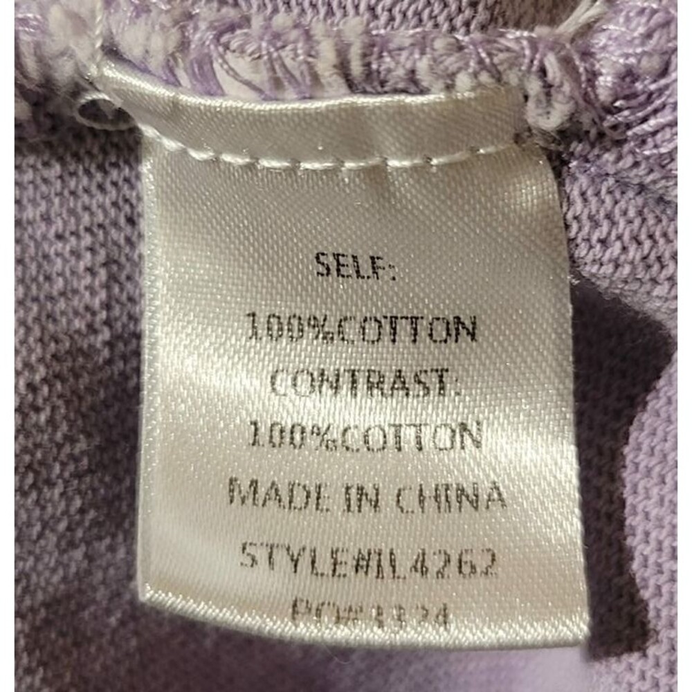 In Loom Oversized Small Womens Lavender Blouse Tee Cotton - Picture 6 of 6
